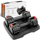 Lifepro Adjustable Dumbbells - 15Lb 25Lb 43Lb 55Lb 90Lb 6in1 Dumbbells Adjustable Weight, Compact Quick Adjustable Dumbbells set/single for Full Body Exercise & Fitness Home Gym | Amazon (US)
