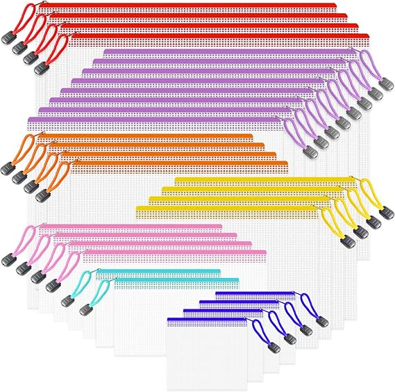 Mesh Zipper Pouch Bags, 32 Pcs Zipper Bags, 8 Size Waterproof Zipper Pouches for Organizing, Asso... | Amazon (US)