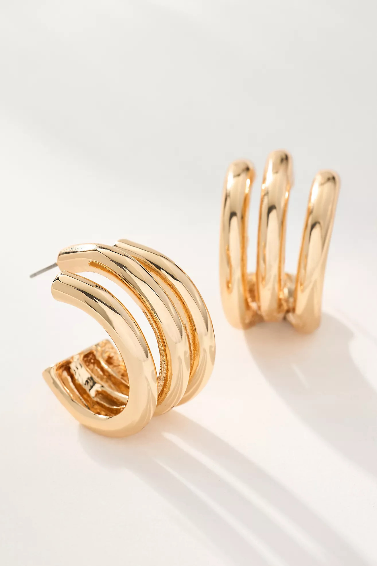 Triple Lined Hoop Earrings | Anthropologie (US)