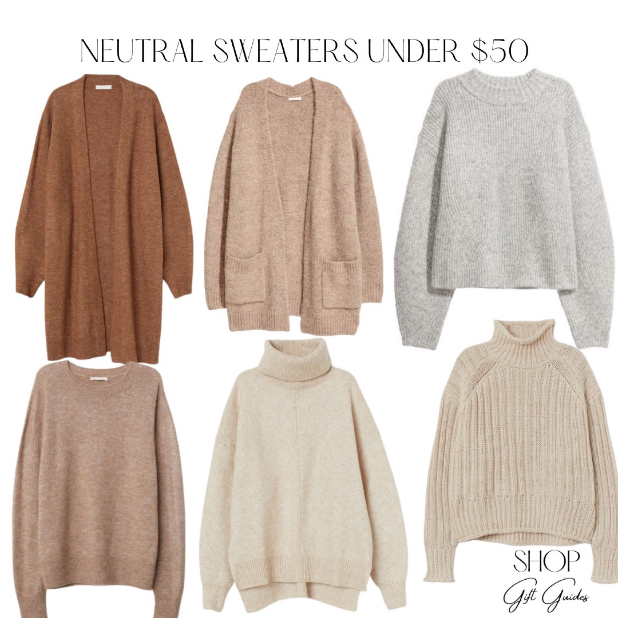 Neutral sweaters & cardigans under $50 from H&M! Love all of these styles at affordable prices perfect for fall/ winter weather! 

#LTKunder100 #LTKSeasonal #LTKunder50
