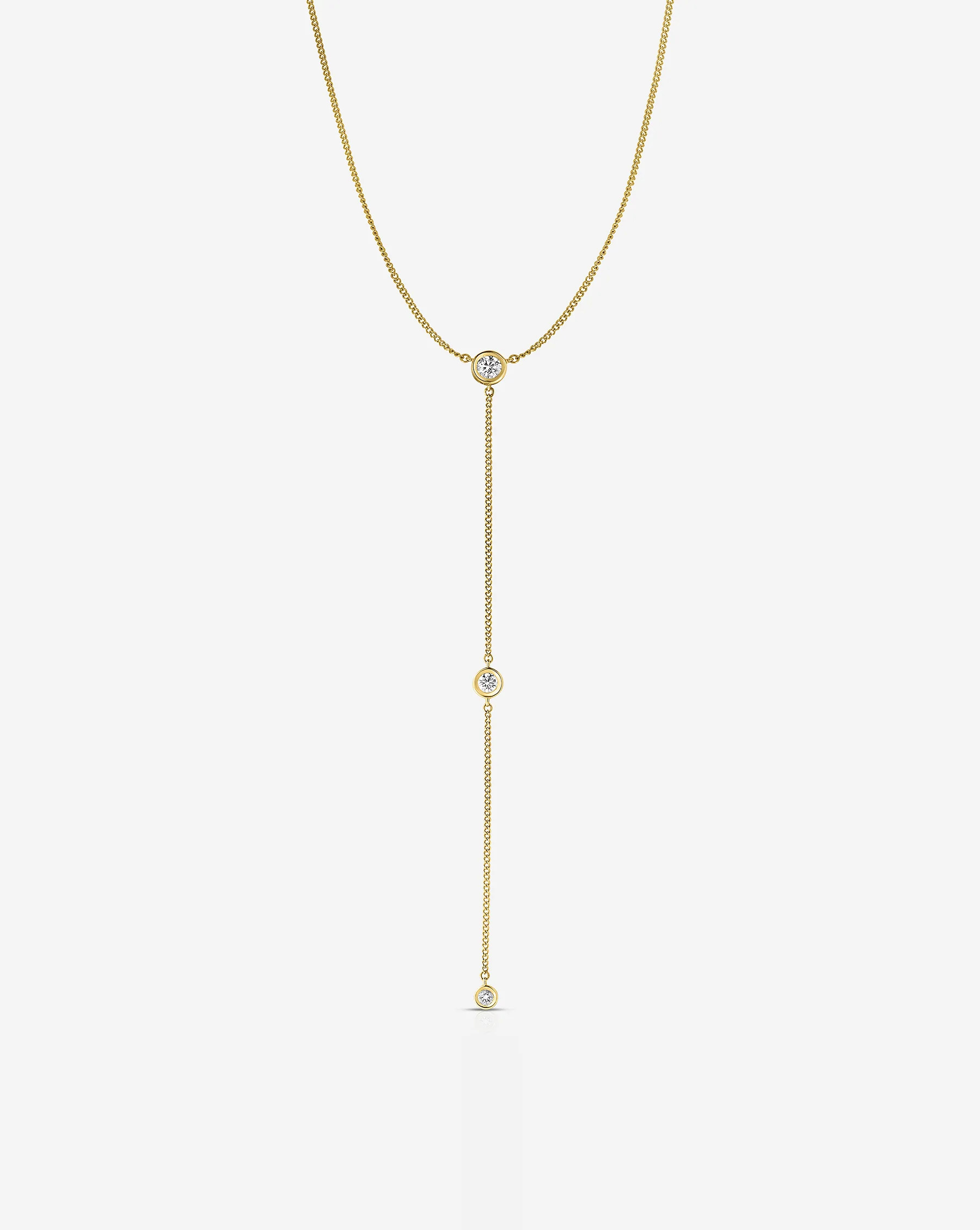 Diamond Bezel-Set Station Lariat | Ring Concierge
