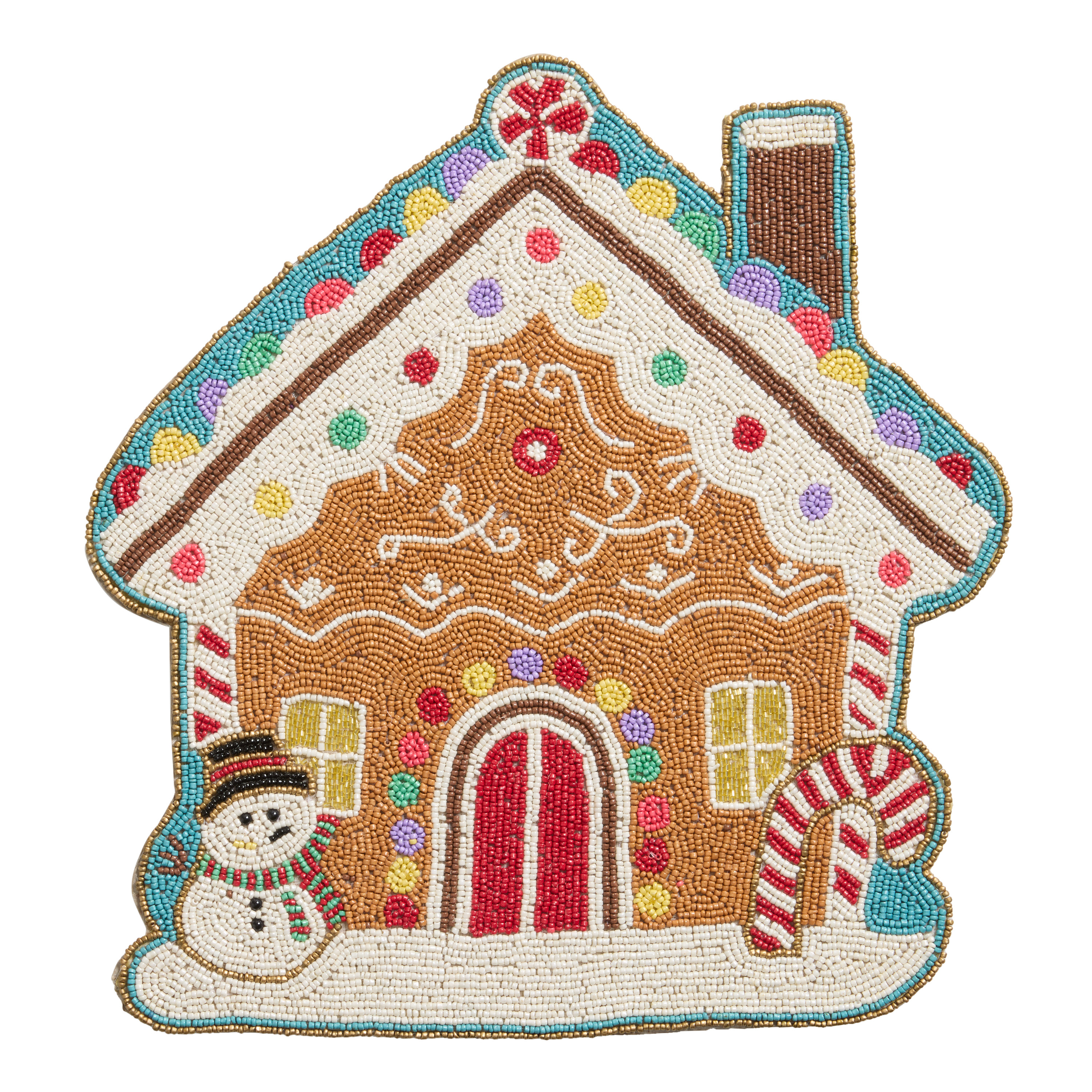 Gingerbread House Shaped Beaded Placemat | World Market