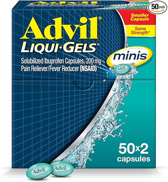 Advil Liqui-Gels minis Pain Reliever and Fever Reducer, Pain Medicine for Adults with Ibuprofen 2... | Amazon (US)