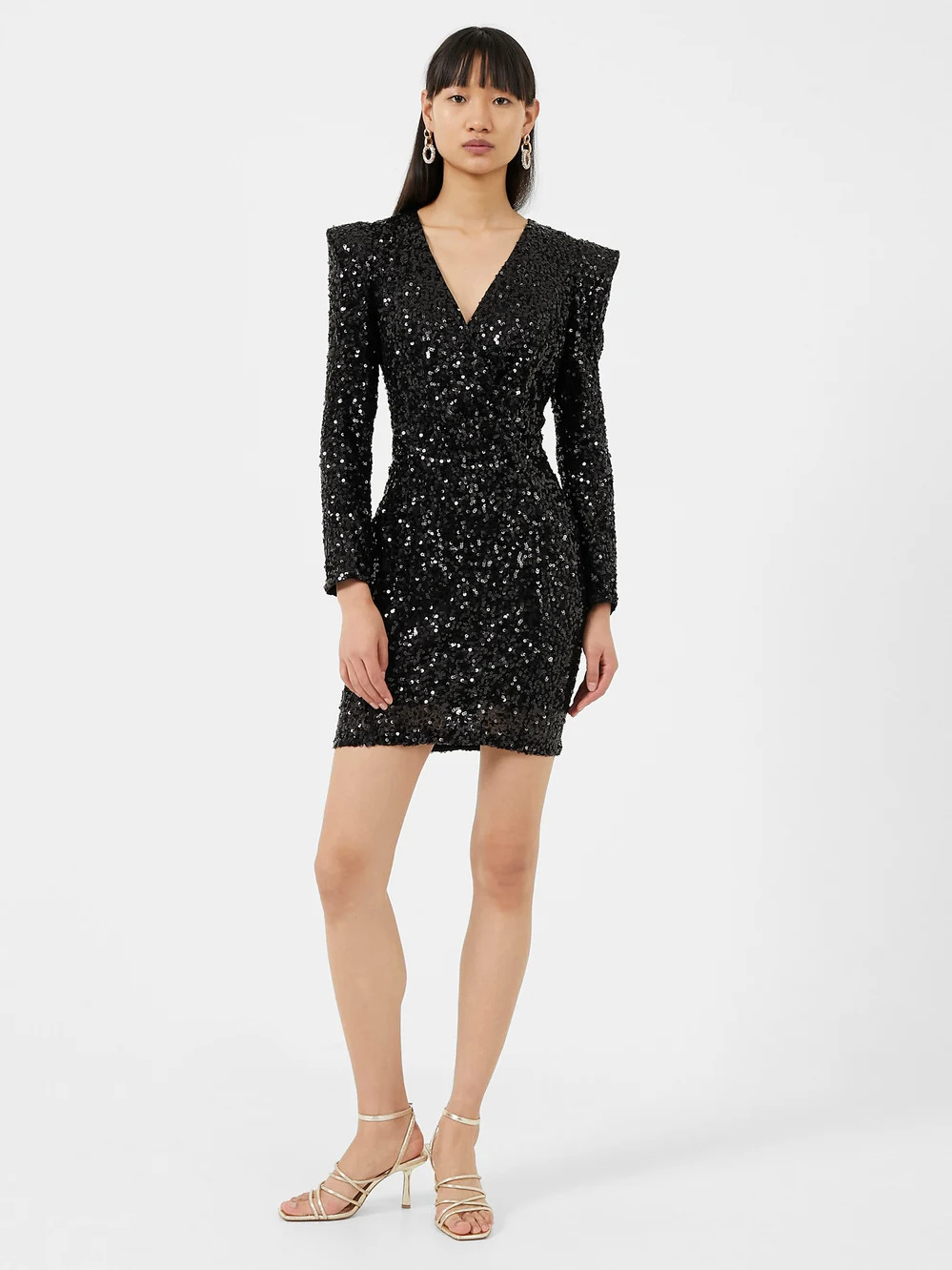 Samantha Sequins V-Neck Mini Dress | French Connection (UK)