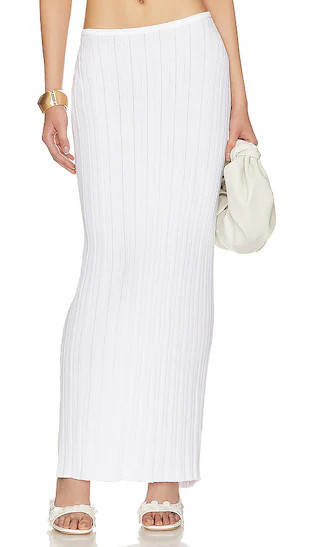 Lounge Baha Ribbed Skirt in White | Revolve Clothing (Global)