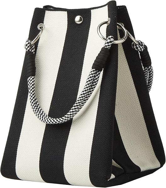 Mini Knit Tote Women Striped Crochet Bucket Handbag Small Purse Shoulder Bag Vacation Lightweight... | Amazon (US)