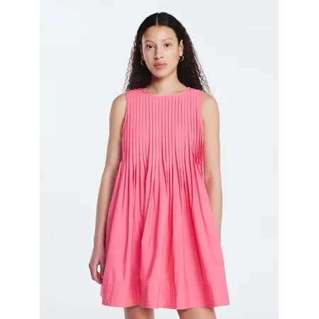 Free Assembly Women's Sleeveless Pleated Mini Dress, Sizes XS-XXL | Walmart (US)