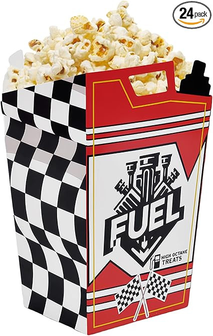 24Pcs Race Car Fuel Can Popcorn Treat Boxes Candy Cookie Popcorn Container for Baby Shower, Brida... | Amazon (US)