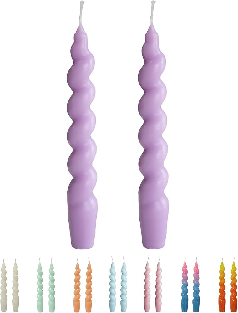Gedengni Spiral Taper Dinner Candles Conical Stick Candles H 19 cm for Holiday Wedding Party,Purp... | Amazon (US)