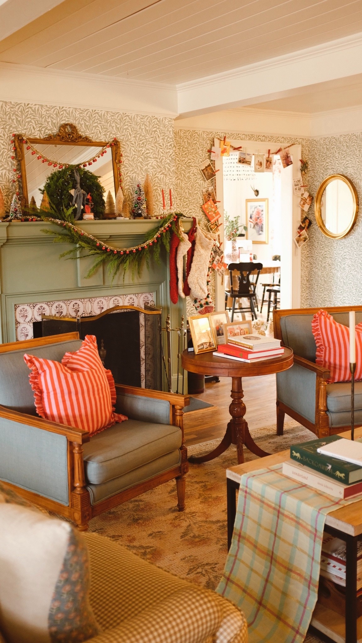 Christmas living room mantle stockings garland bauble trees

#LTKSeasonal #LTKHoliday #LTKHome