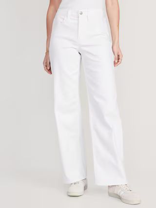 High-Waisted Wow White-Wash Wide-Leg Jeans for Women | Old Navy (US)