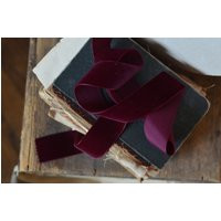 Burgundy 1 1/2"" Wide Swiss Velvet Ribbon | Etsy (US)