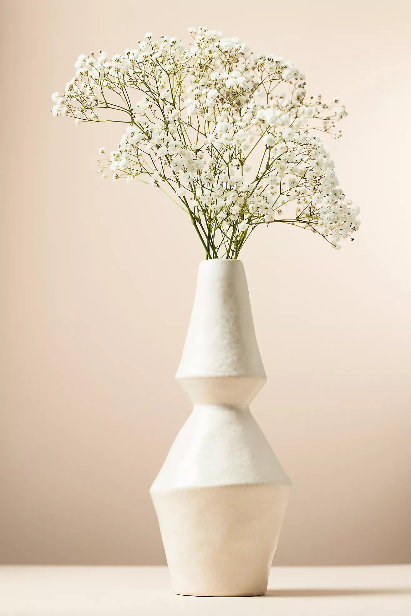 Georges Geometric White Ceramic Vase | Anthropologie (US)