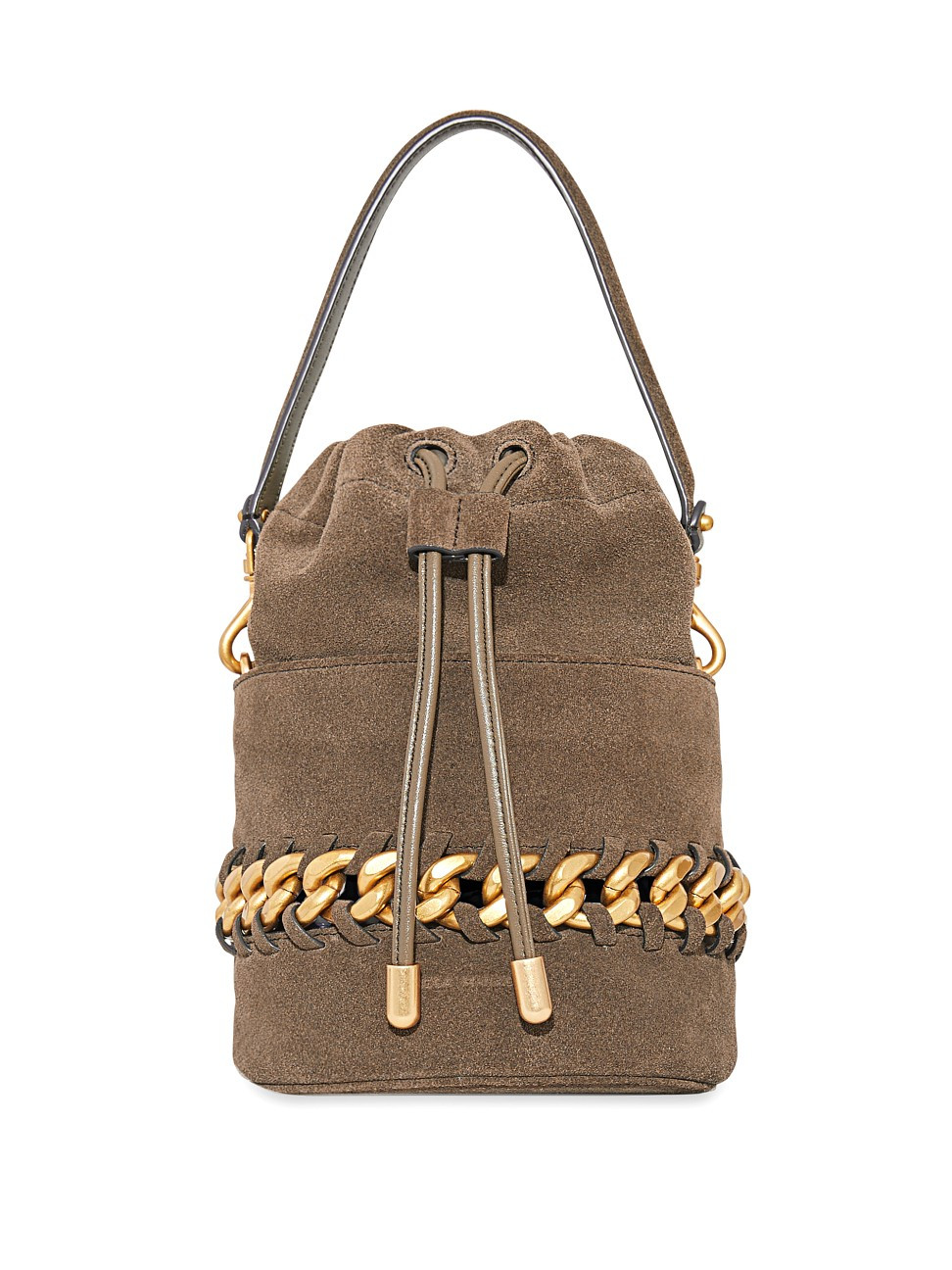 Women's Chain Suede Bucket Bag - Porcini | Saks Fifth Avenue
