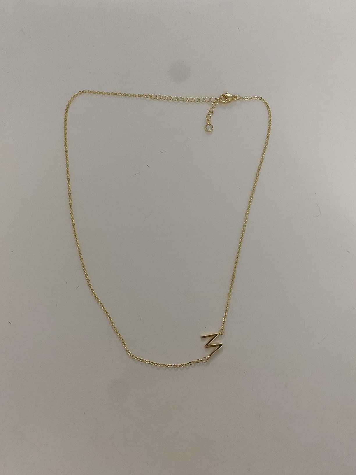 Amazon.com: Sewyer Tiny Sideways Initial Choker Necklace for Women Dainty 14K Gold Plated Initial Ne | Amazon (US)