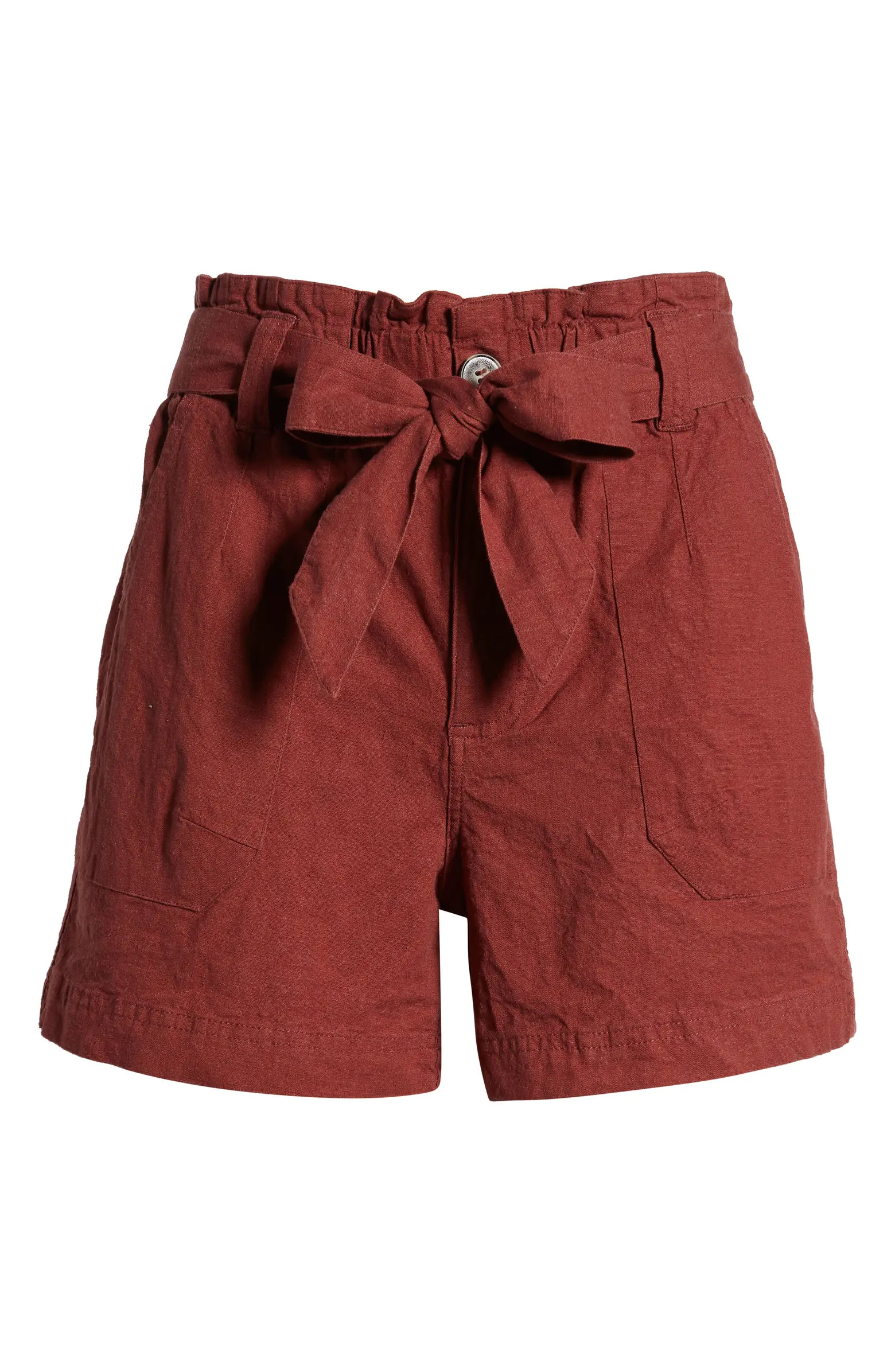 Paperbag Waist Linen Blend Shorts | Nordstrom