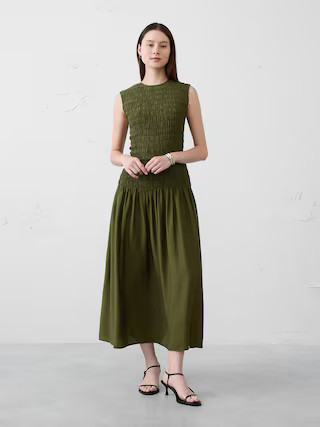 Smocked Bodice Maxi Dress | Banana Republic Factory