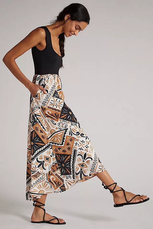 Sleeveless Printed Twofer Maxi Dress | Anthropologie (US)