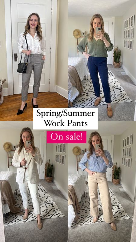 On sale, spring and summer work wear. Sharing some of our favorite work pants for the warmer months.
0 petite in houndstooth pants
0 petite in elastic waist Navy pants
XS petite white elastic double lined pants
0 petite khaki wide leg pant


#LTKsalealert #LTKSeasonal #LTKworkwear