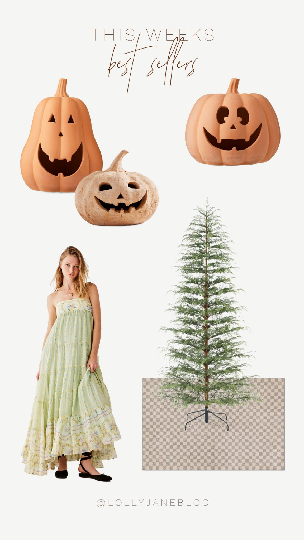 
✨ Get ready to elevate your seasonal vibes! Our best sellers are here to transform your space and style!

Brighten up your fall with these charming ceramic jack o'lanterns—perfect for adding a festive touch to any home.
Slip into this stunning green dress from Free People, ideal for those cozy gatherings and autumn adventures.
And don’t forget to prep for the holidays with a beautiful Christmas tree that will be the centerpiece of your celebrations!
Shop these must-haves from Walmart, Target, and Free People to make this season unforgettable!💚 #FallFavorites #HolidayReady #BestSellers

#LTKHoliday #LTKHalloween #LTKHome