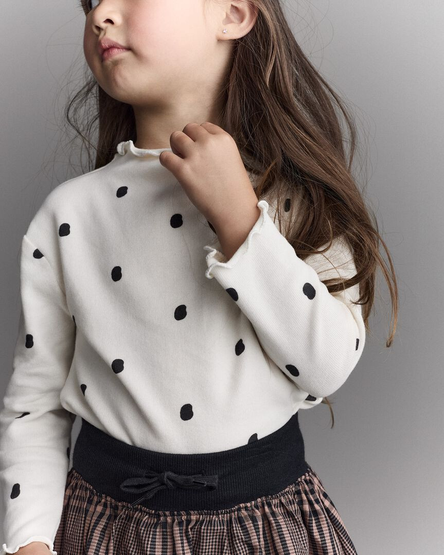 Toddler Girl Polka Dot Mock Neck Long-Sleeve Top - Ivory | Carter's Inc