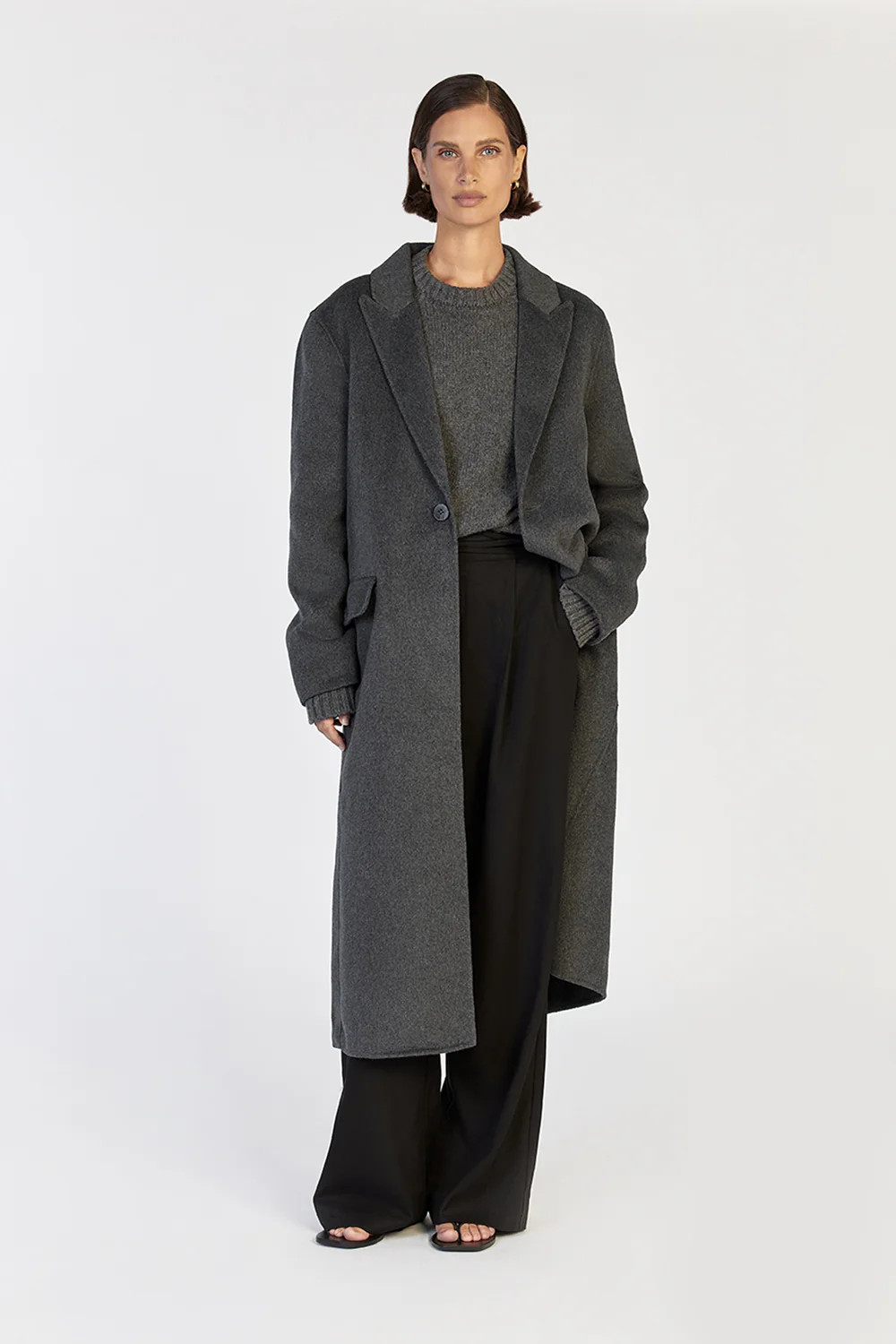 JAY CHARCOAL LONGLINE COAT | DISSH