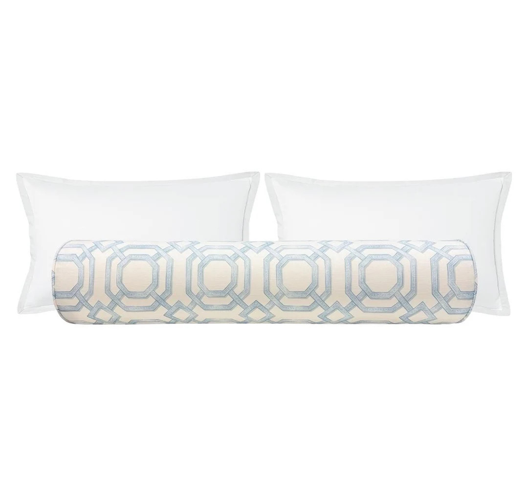 The Bolster : Lattice Print // Powder Blue | Bed Decor | Geometrical Print | Roll Pillow - Etsy | Etsy (Global)
