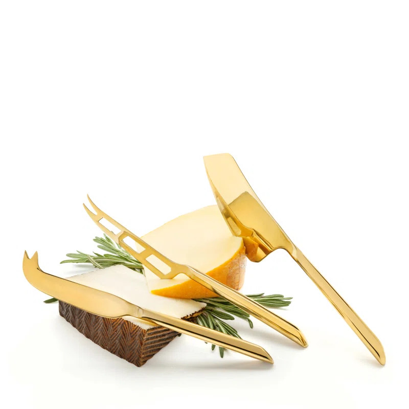 Belmont Cheese Knives in Gold Set of 3 | Wayfair North America