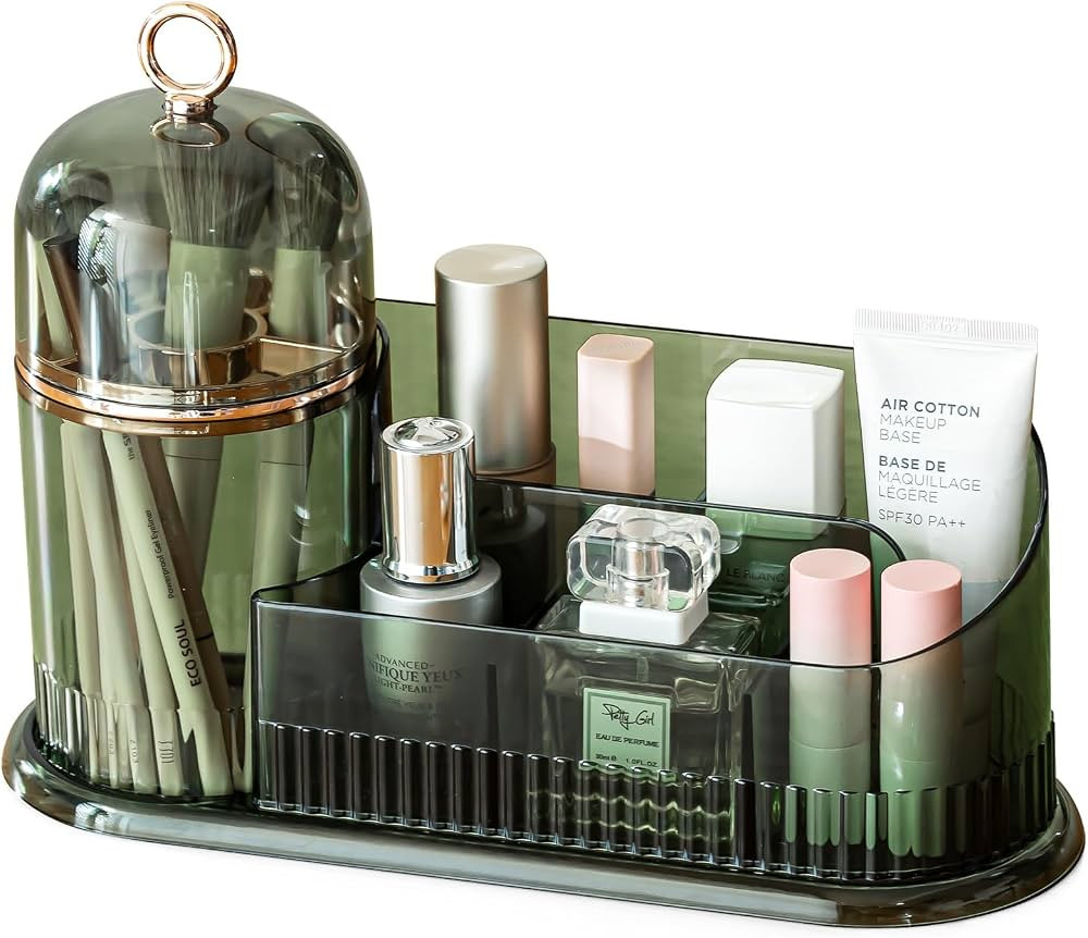 CANITORON Makeup Organizer for Vanity,Skincare Organizer with Makeup Brush Holder Organizer,Parti... | Amazon (US)