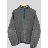 Vintage Ll Bean USA Polartec Fleece Jacket Medium Sportswear Multicolor Gray Plain Half Button Sweater Warmer Size M | Etsy (US)