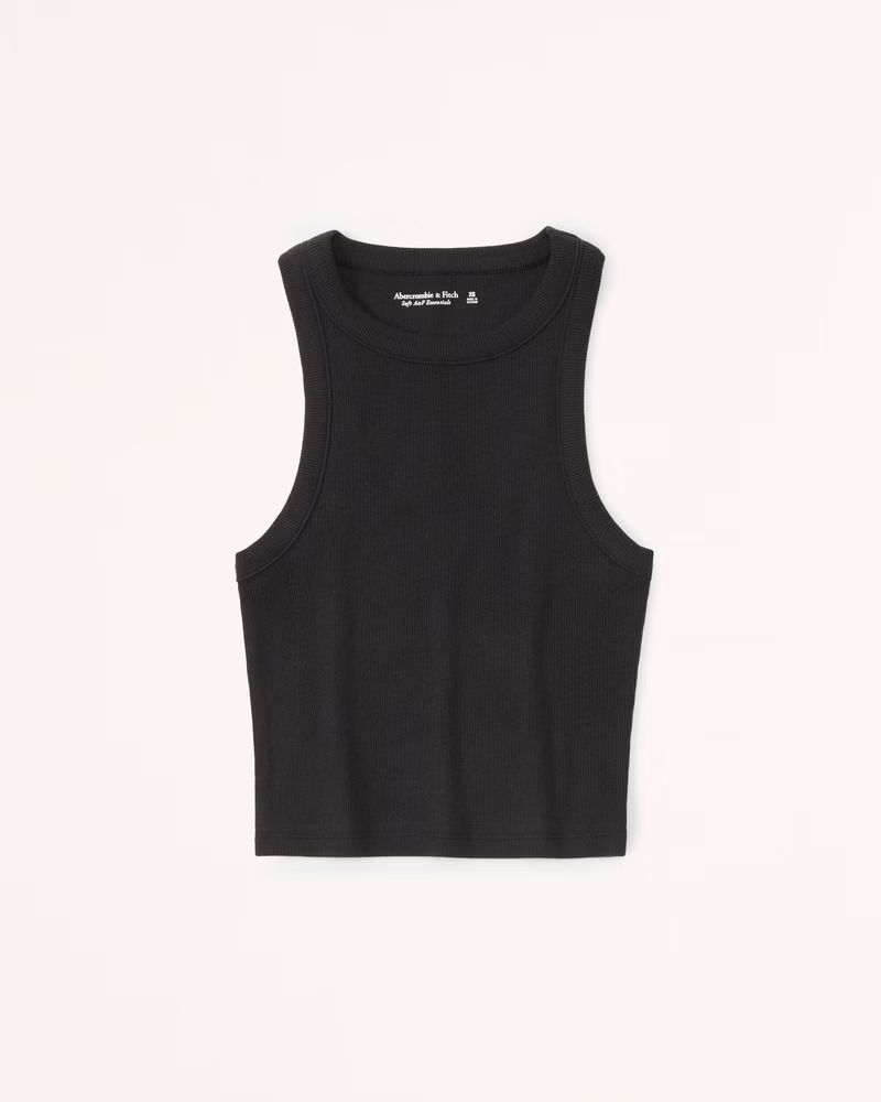 Women's Ribbed High-Neck Essential Tank | Women's Tops | Abercrombie.com | Abercrombie & Fitch (US)
