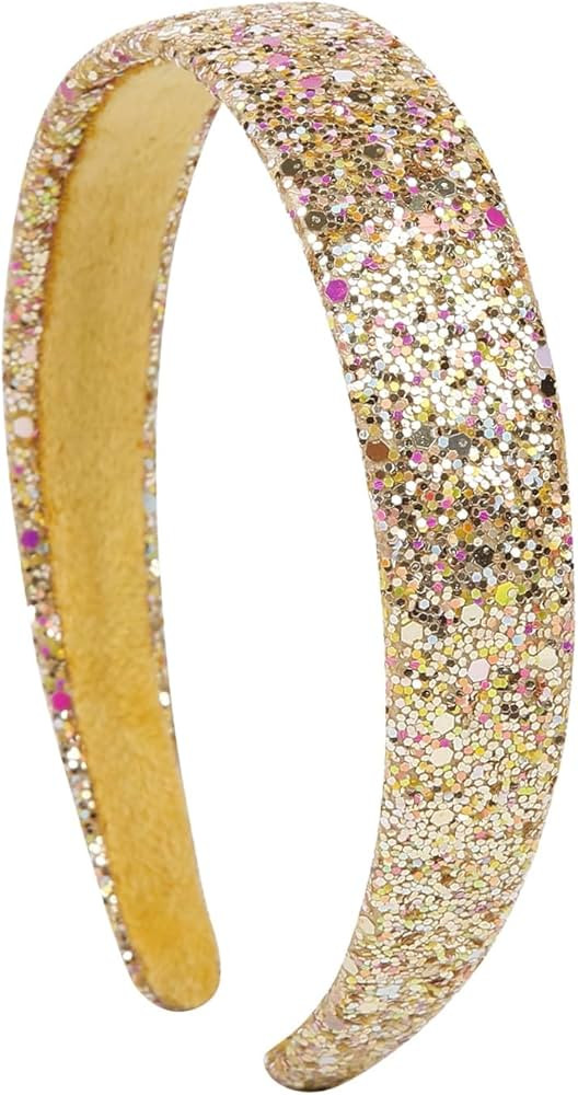 Glitter Headbands for Girls Women Non Slip Fancy Girls Headband, Sparkle Kids Headbands Cute Head... | Amazon (US)