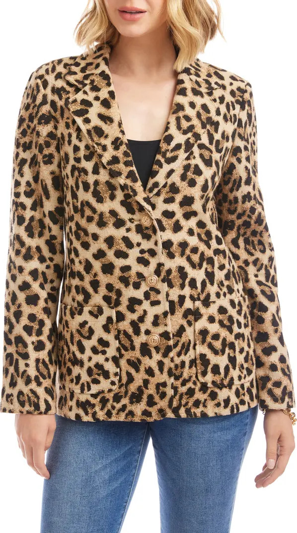 Karen Kane Leopard Print Jacquard Blazer | Nordstrom | Nordstrom