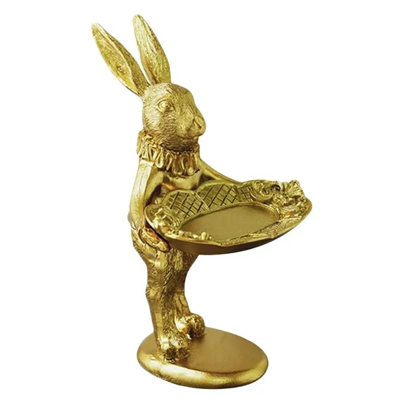 Easter Decor Clearance! Golden Bunny Figurine Jewelry Ring Tray Decorative Easter Statue Ornament... | Walmart (US)