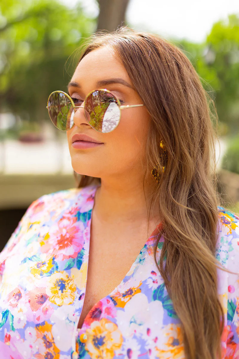 BuddyLove | Farrah Round Metal Sunglasses | Soft Pink | BuddyLove