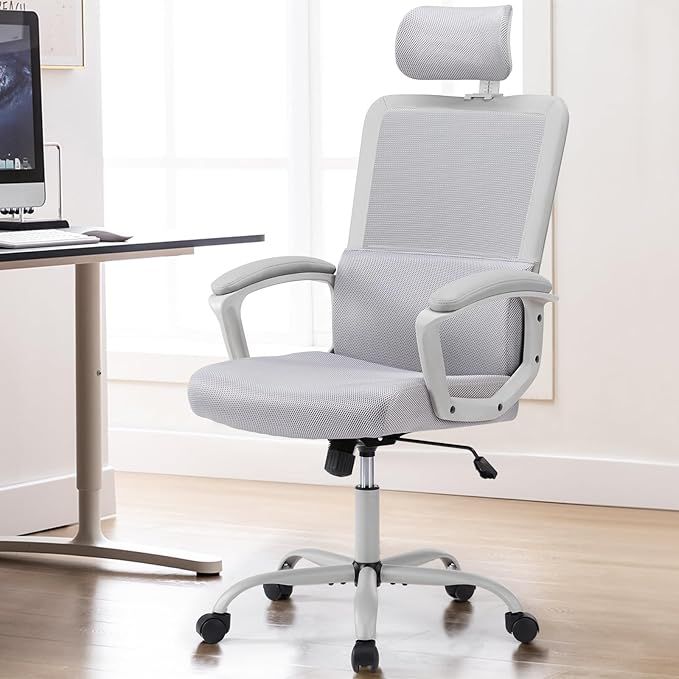 SMUG Office Desk Computer Chair, Ergonomic High Back Comfy Swivel Gaming Home Mesh Chairs with Wh... | Amazon (US)