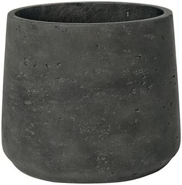 Black Washed Fiberstone Planter indoor and outdoor Flower Pot 8"H x 9"W - by Pottery Pots | Amazon (US)