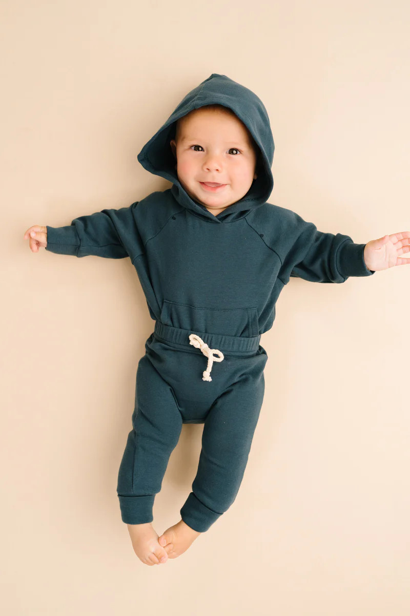 Navy Hoodie Romper Set | Little One Shop Co