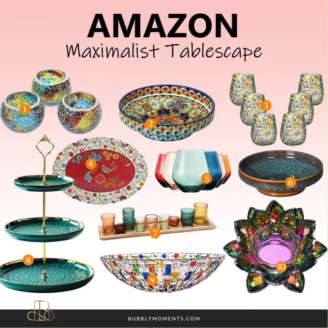 Maximalist Tablescape 🍽️✨ Bring color, texture, and personality to your table with these beautiful Amazon finds. This collection features eye-catching dinnerware, elegant glassware, decorative accents, table linens, and unique serving pieces to help you create a bold and memorable tablescape. Whether you're hosting a dinner party, celebrating a special occasion, or simply elevating everyday meals, these pieces make it easy to style a table that's full of charm and character. Mix patterns, layer textures, and create a look that's uniquely yours. Save this post for your next hosting inspiration and discover stylish Amazon finds that make every gathering feel extra special.
#LTKHome #LTKStyle #LTKFinds #AmazonFinds #MaximalistTablescape #Tablescape #TableDecor #DiningDecor #HostingIdeas #AmazonHome #HomeDecor #KitchenDecor #DinnerParty #Entertaining #HomeInspo #TableSetting #DiningRoomDecor #AmazonFavorites #DecorInspo #HostingEssentials #ColorfulHome #MustHaveFinds #LifestyleFinds #EntertainInStyle #HomeStyling #KitchenInspo #ModernHome #AmazonDecor #Wishlist #TrendingFinds 

 