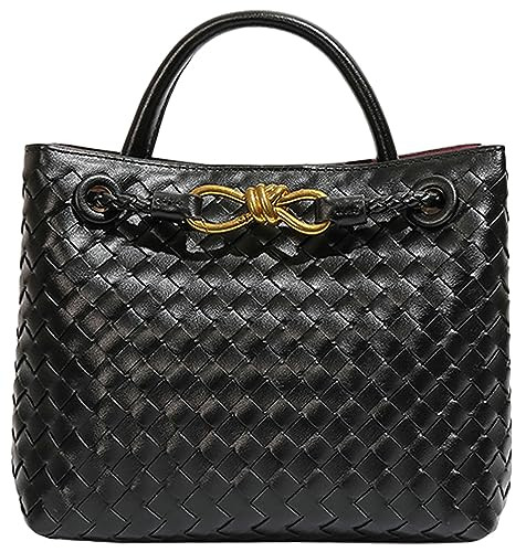 Woven Bags for Women Bowknot Small Tote Hobo Shoulder Crossbody Bags PU Leather Handwoven Woven P... | Amazon (US)