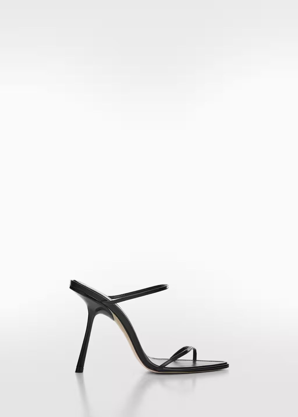 Leather sandal with inclined heel -  Women | Mango USA | MANGO (US)