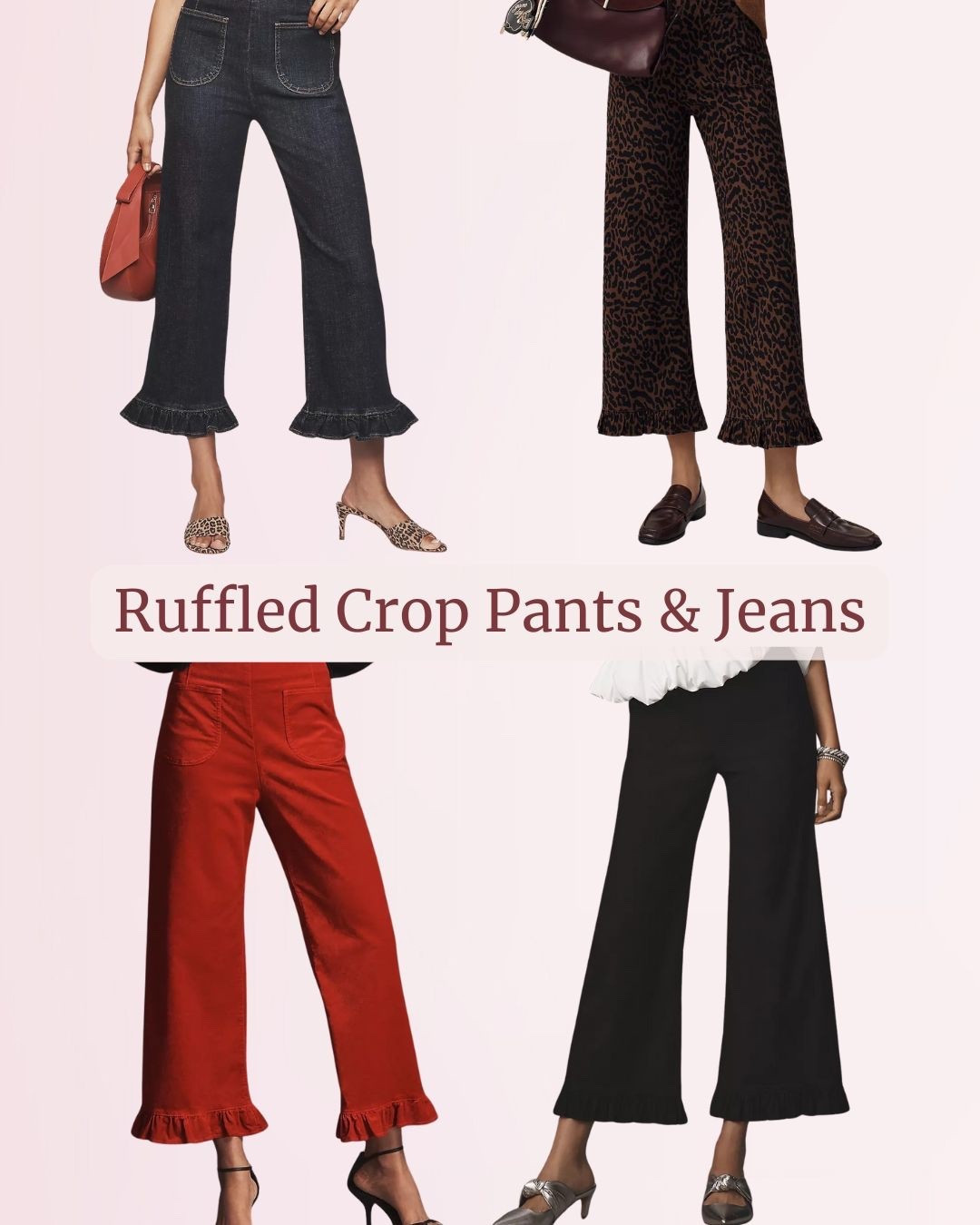 Loving these ruffle crop pants and jeans from Anthropologie!  Perfect for fun, cozy, and chic outfits 🤍 | Cropped Jeans | Cropped Pants | Denim Pants | Comfortable Pants | Chic Style | Trendy Style | Vintage Style | Petite Fashion |

#LTKootd #LTKOver40 #LTKselfcare
