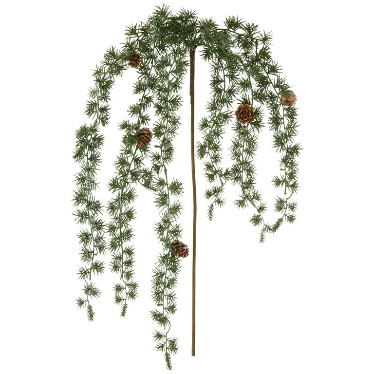 Green Pine Waterfall Decorative Christmas Pick, 18 in, by Holiday Time | Walmart (US)