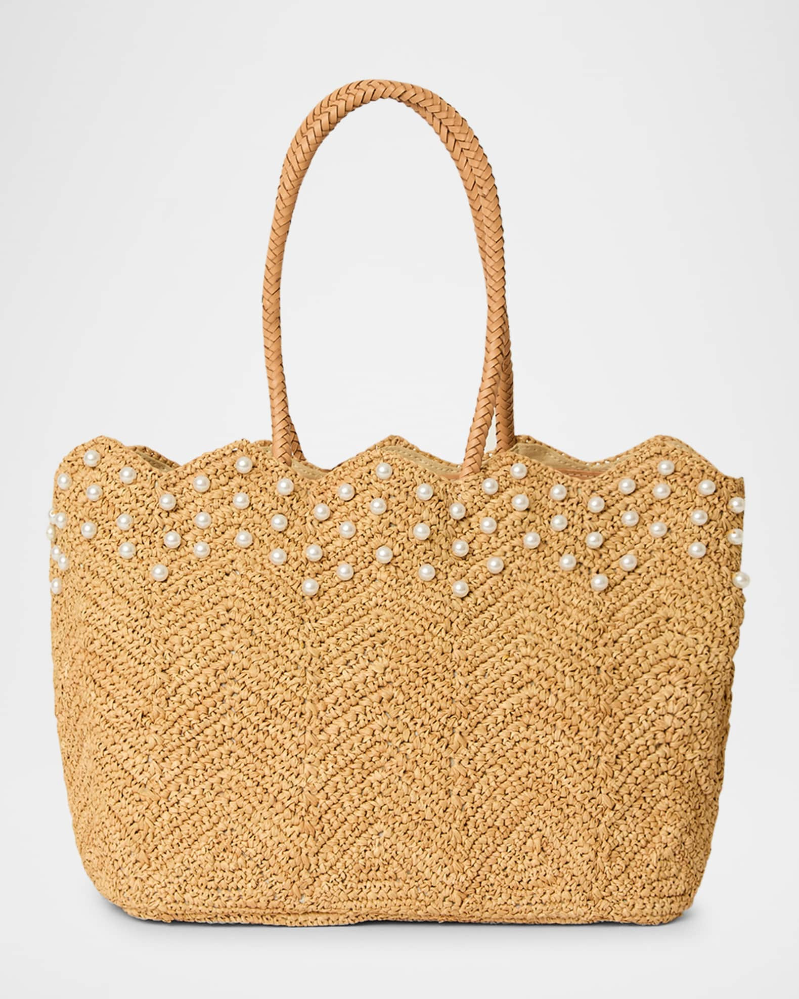 Naples Pearly Straw Tote Bag | Neiman Marcus