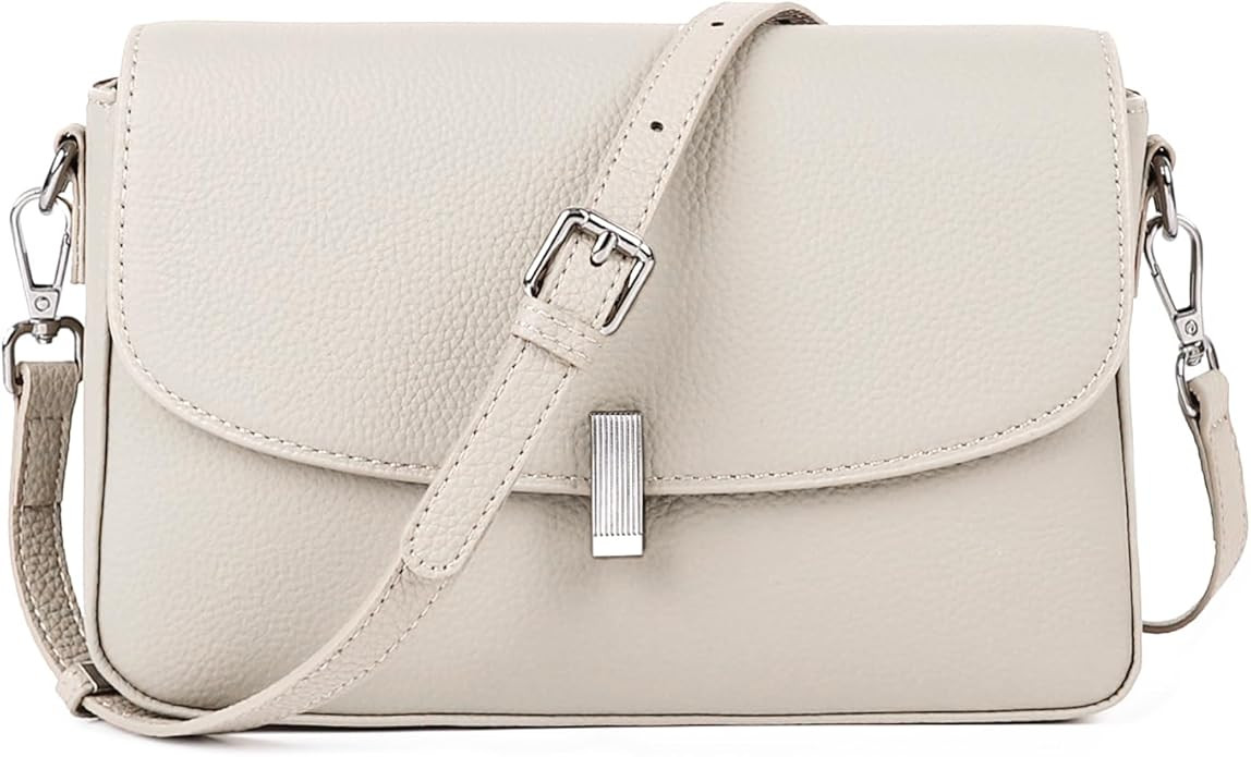 Leather Crossbody Bags for Women, Everyday Medium Purses Trendy, Women's Shoulder Handbags with A... | Amazon (US)