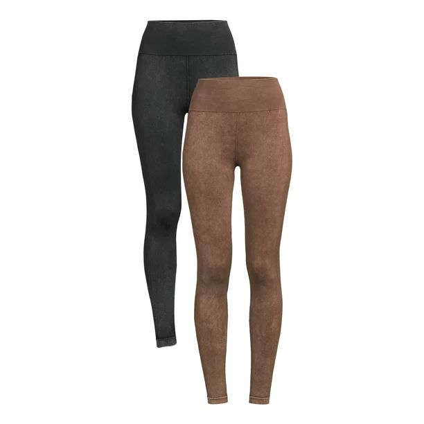 No Boundaries Juniors Seamless Crop Leggings, 2-Pack - Walmart.com | Walmart (US)