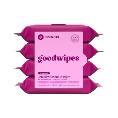 Goodwipes Flushable Personal Wipes - Rosewater - 50ct/4pk | Target