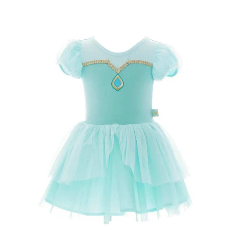 Disney Princess Toddler Girls Jasmine Cosplay Tutu Dress with Ruffle Sleeves, Sizes 12M-5T | Walmart (US)