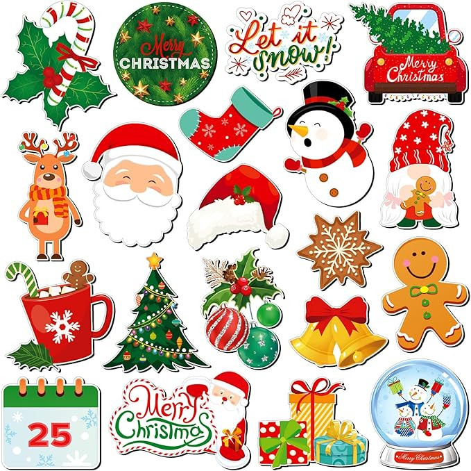 20 Pcs Christmas Fridge Magnet Christmas Gnomes Christmas Tree Snowflake Magnets Winter Holiday R... | Amazon (US)