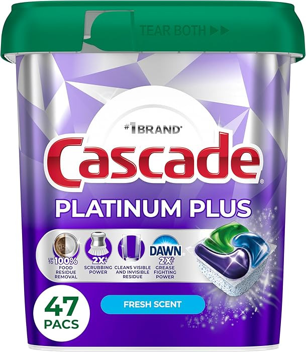 Cascade Platinum Plus Dishwasher Pods, Dishwasher Detergent, Dish Detergent Soap, Fresh, 47 Count | Amazon (US)